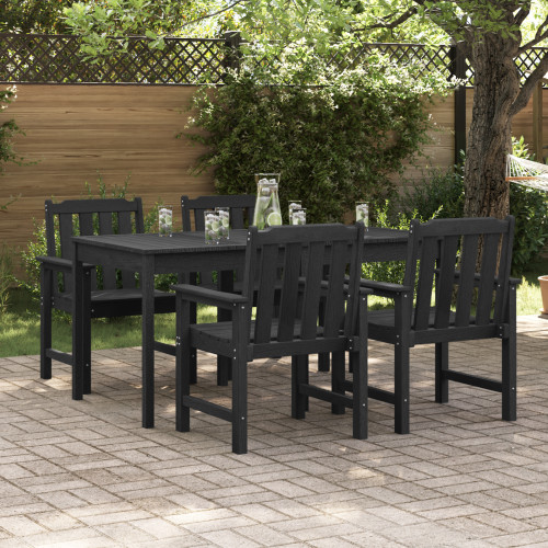 vidaXL Trädgård Stol 4 pcs Svart 65.5 x 59 x 88 cm polyeten