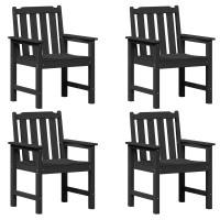 Produktbild för Trädgård Stol 4 pcs Svart 65.5 x 59 x 88 cm polyeten