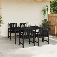 Produktbild för Trädgård Stol 4 pcs Svart 65.5 x 59 x 88 cm polyeten