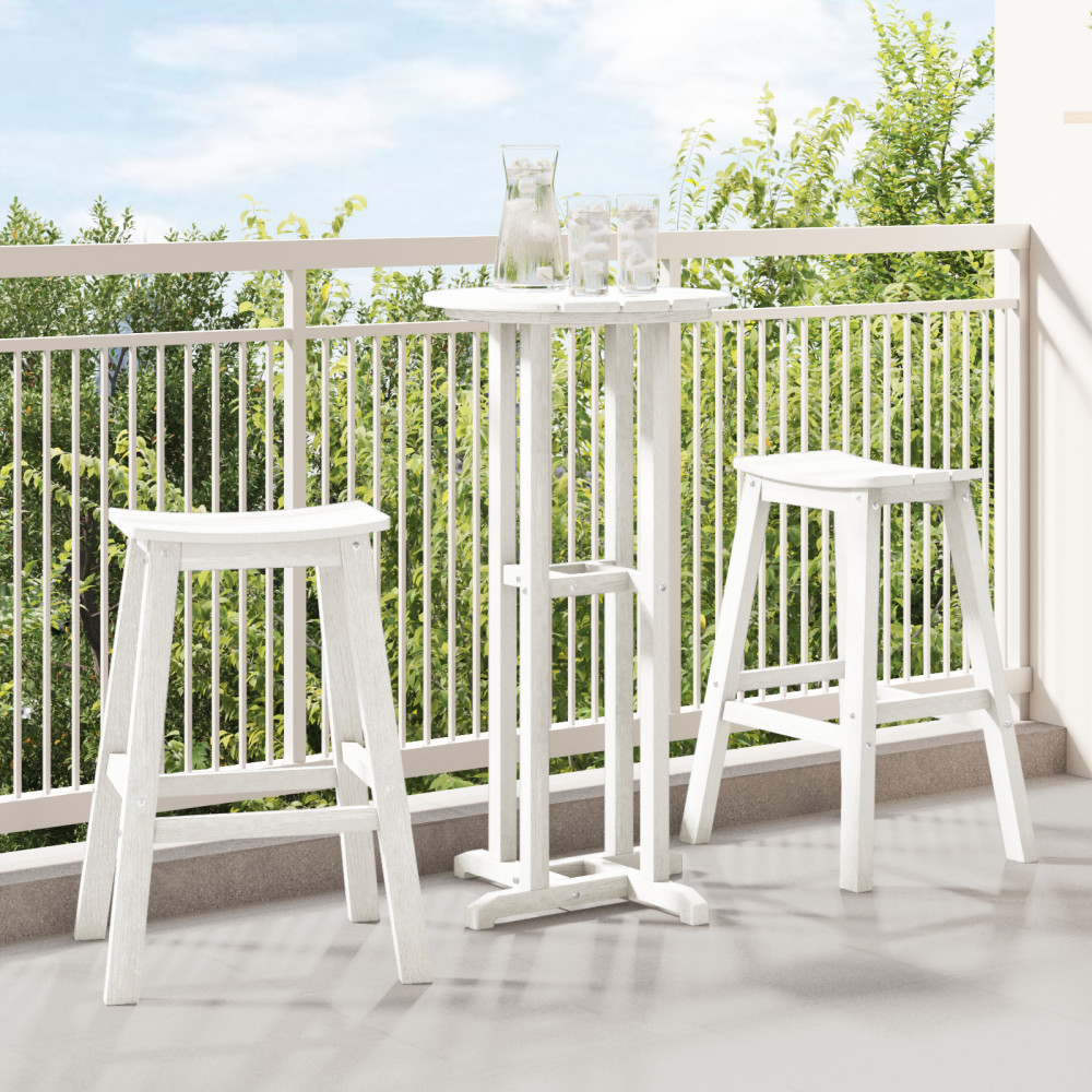 Produktbild för Trädgårds Bar Set 3 pcs Vit HDPE