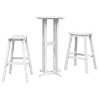 Produktbild för Trädgårds Bar Set 3 pcs Vit HDPE