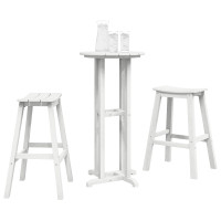 Produktbild för Trädgårds Bar Set 3 pcs Vit HDPE