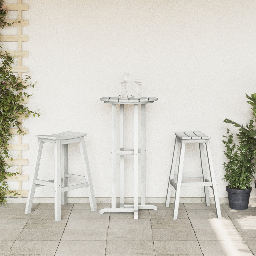 Produktbild för Trädgårds Bar Set 3 pcs Vit HDPE