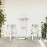 Produktbild för Trädgårds Bar Set 3 pcs Vit HDPE