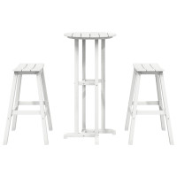 Produktbild för Trädgårds Bar Set 3 pcs Vit HDPE