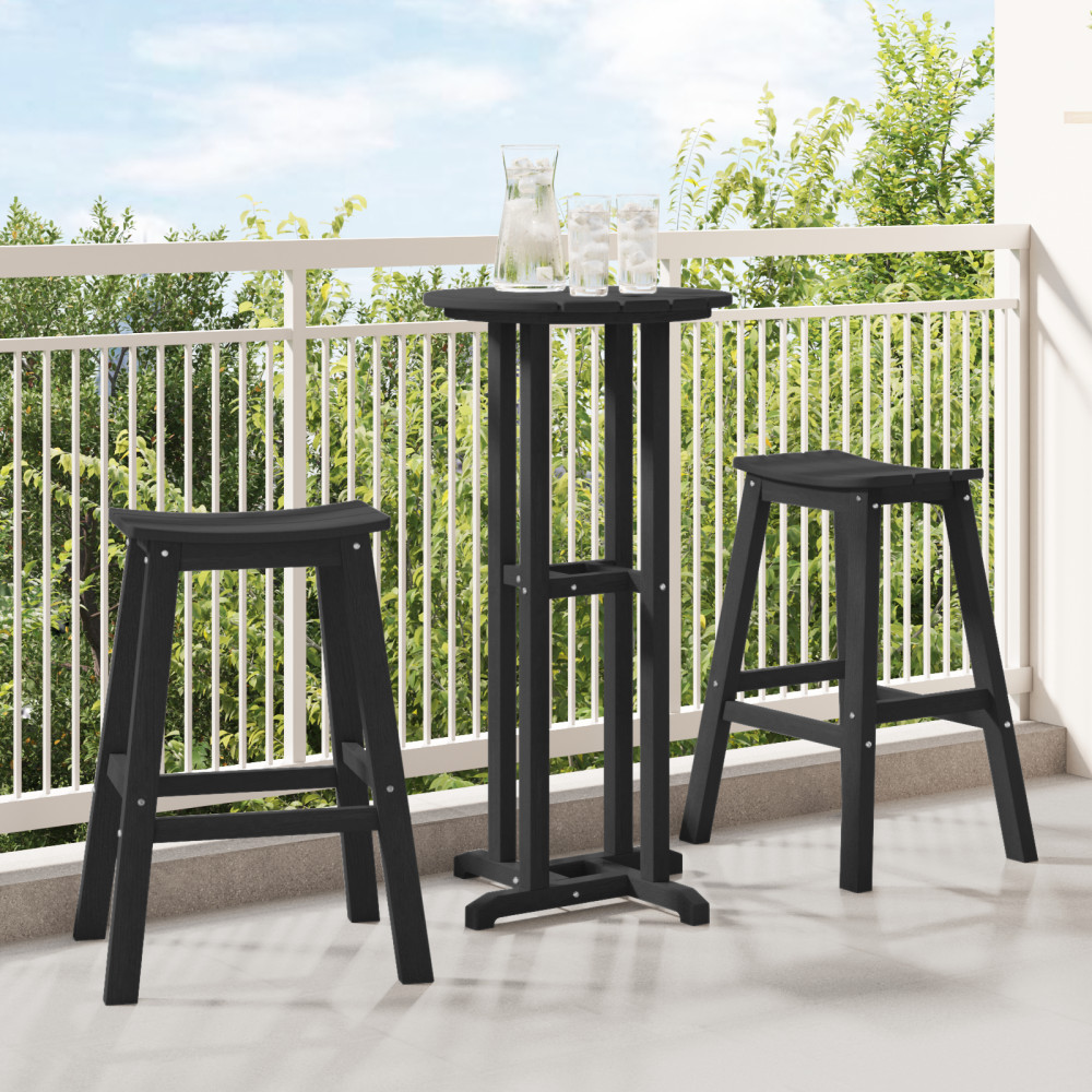 Produktbild för Trädgårds Bar Set 3 pcs Svart HDPE