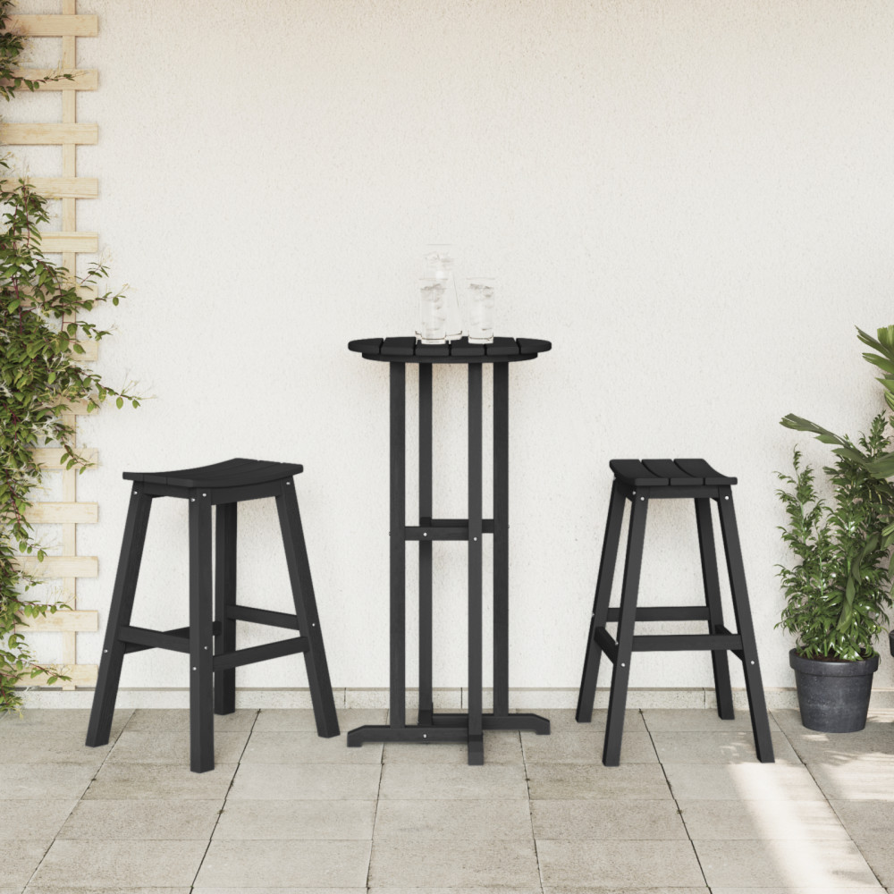 Produktbild för Trädgårds Bar Set 3 pcs Svart HDPE