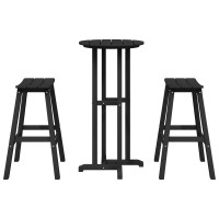 Produktbild för Trädgårds Bar Set 3 pcs Svart HDPE
