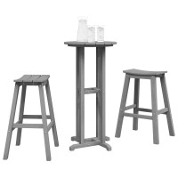 Produktbild för Trädgårds Bar Set 3 pcs Ljusgrå HDPE