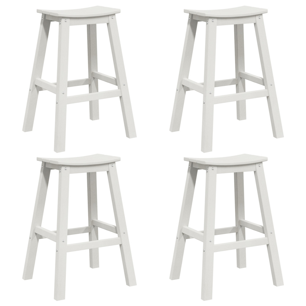 Produktbild för Trädgårds Bar Set 4 pcs Vit HDPE