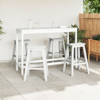 Produktbild för Trädgårds Bar Set 4 pcs Vit HDPE