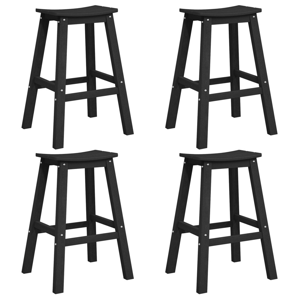 Produktbild för Trädgårds Bar Set 4 pcs Svart HDPE