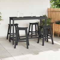 Produktbild för Trädgårds Bar Set 4 pcs Svart HDPE