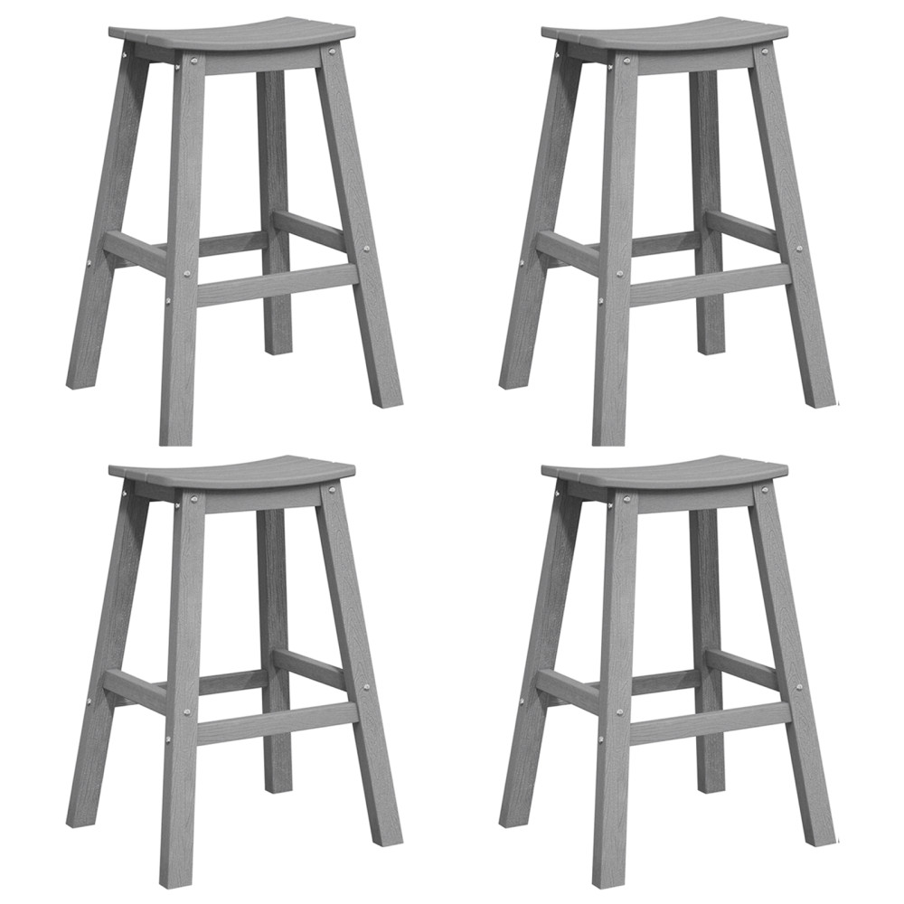 Produktbild för Trädgårds Bar Set 4 pcs Ljusgrå HDPE