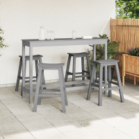 Produktbild för Trädgårds Bar Set 4 pcs Ljusgrå HDPE