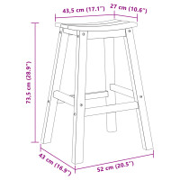 Produktbild för Trädgårds Bar Set 4 pcs Ljusgrå HDPE