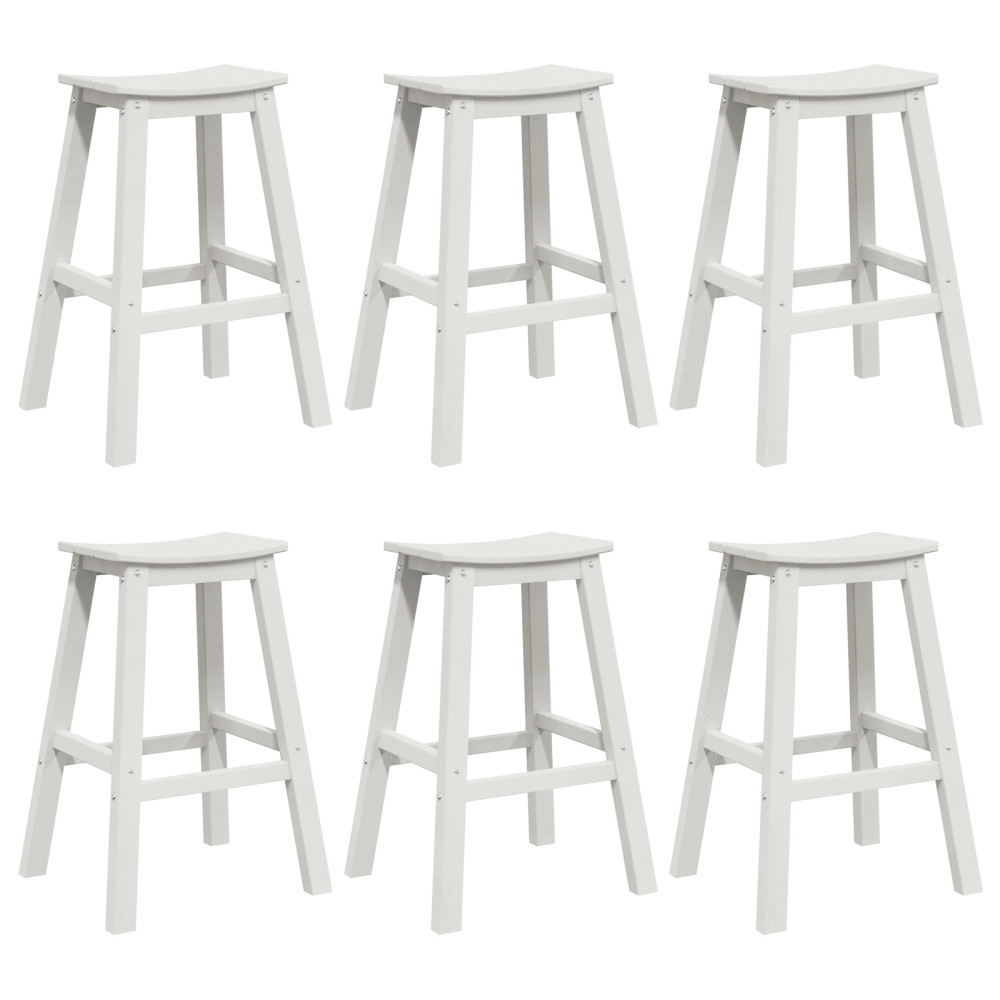 Produktbild för Trädgårds Bar Set 6 pcs Vit HDPE