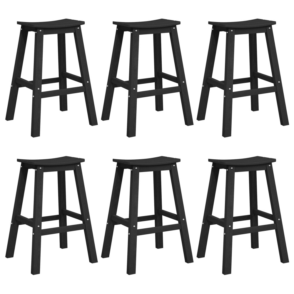Produktbild för Trädgårds Bar Set 6 pcs Svart HDPE