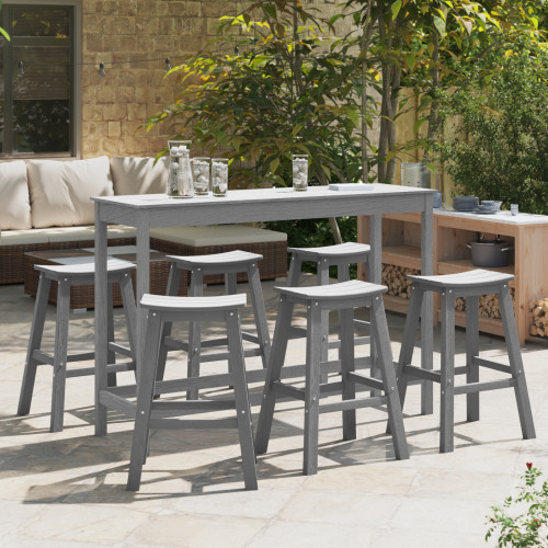 vidaXL Trädgårds Bar Set 6 pcs Ljusgrå HDPE