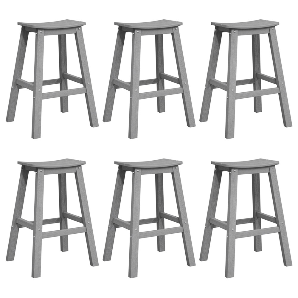 Produktbild för Trädgårds Bar Set 6 pcs Ljusgrå HDPE
