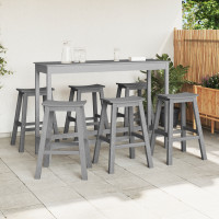 Produktbild för Trädgårds Bar Set 6 pcs Ljusgrå HDPE