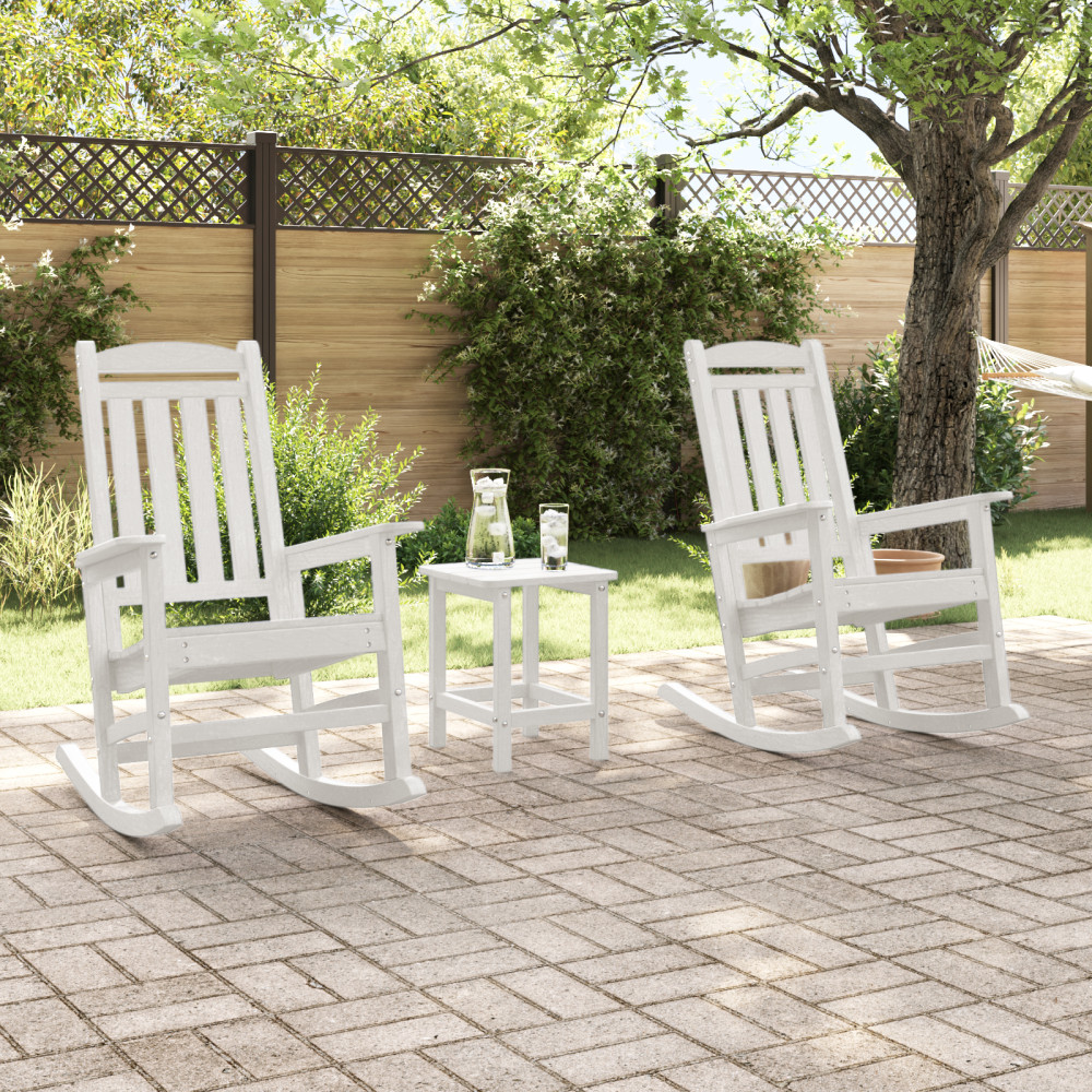 Produktbild för Gungstol 2 pcs Vit 92 x 70 x 108 cm polyeten