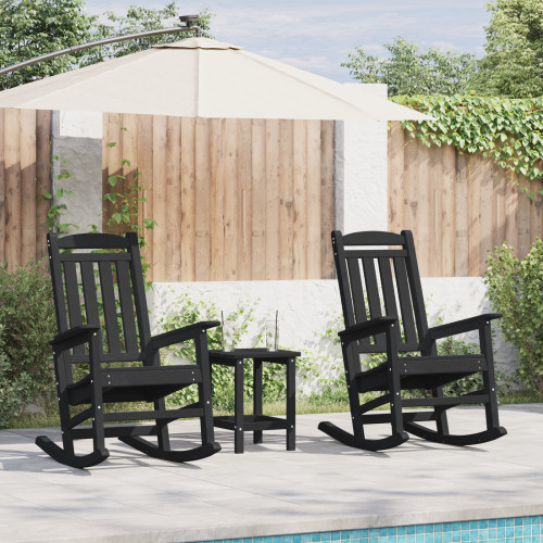vidaXL Gungstol 2 pcs Svart 92 x 70 x 108 cm polyeten