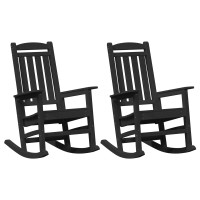Produktbild för Gungstol 2 pcs Svart 92 x 70 x 108 cm polyeten