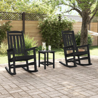 Produktbild för Gungstol 2 pcs Svart 92 x 70 x 108 cm polyeten