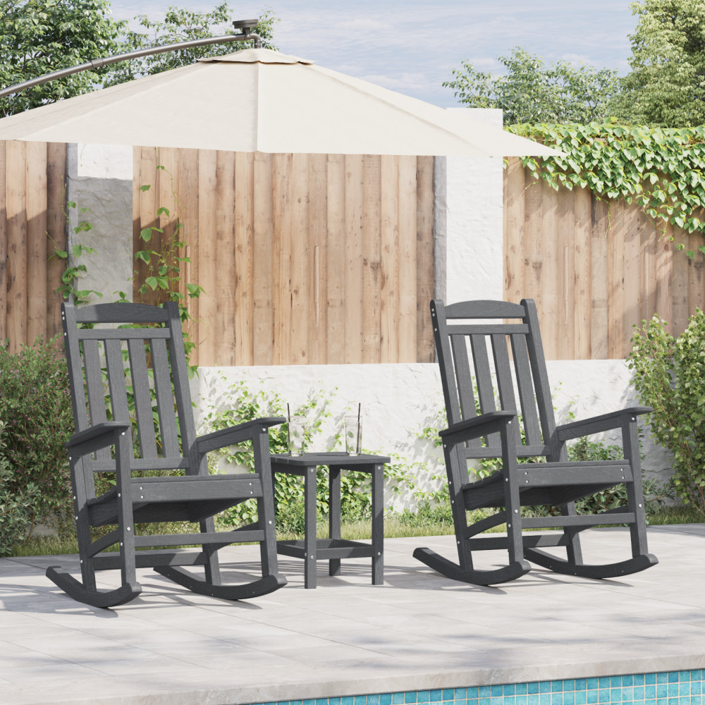 Produktbild för Gungstol 2 pcs Ljusgrå 92 x 70 x 108 cm polyeten