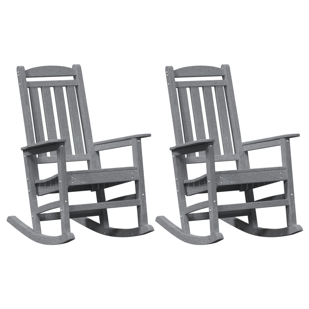 Produktbild för Gungstol 2 pcs Ljusgrå 92 x 70 x 108 cm polyeten