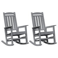 Produktbild för Gungstol 2 pcs Ljusgrå 92 x 70 x 108 cm polyeten