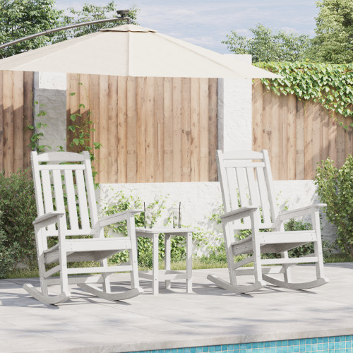 vidaXL Gungstol 3 pcs Vit polyeten