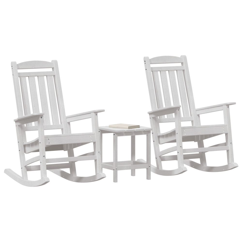 Produktbild för Gungstol 3 pcs Vit polyeten