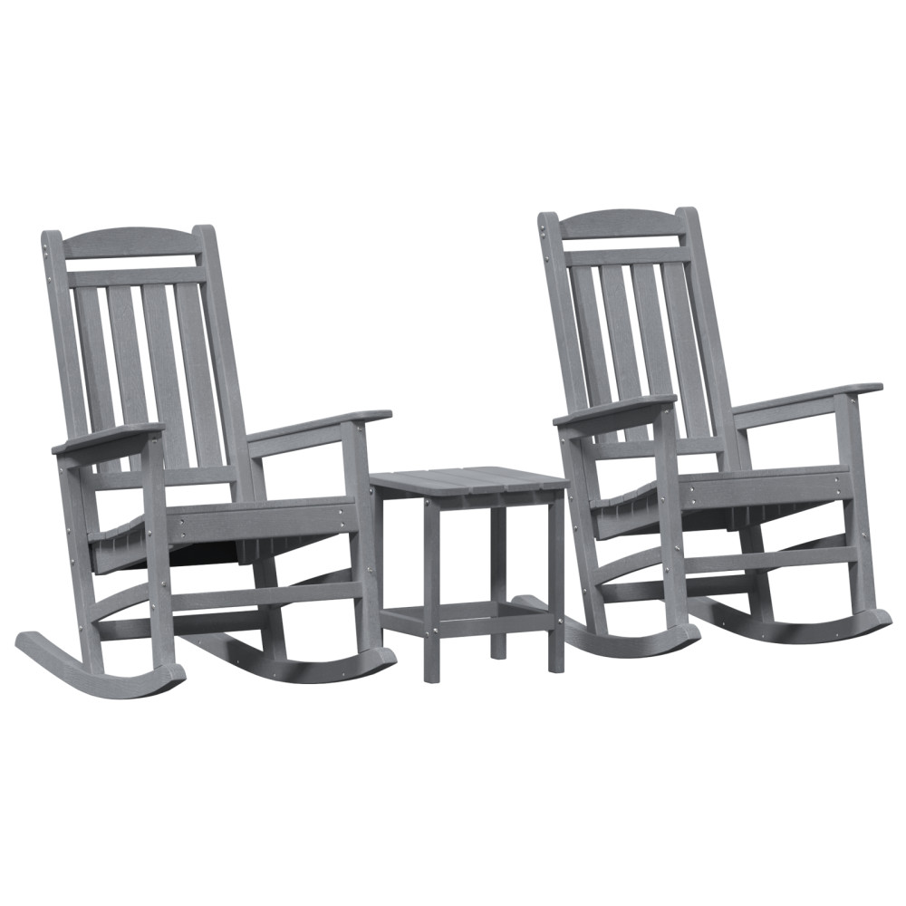 Produktbild för Gungstol 3 pcs Ljusgrå polyeten