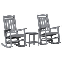 Produktbild för Gungstol 3 pcs Ljusgrå polyeten