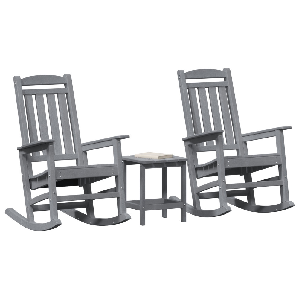 Produktbild för Gungstol 3 pcs Ljusgrå polyeten
