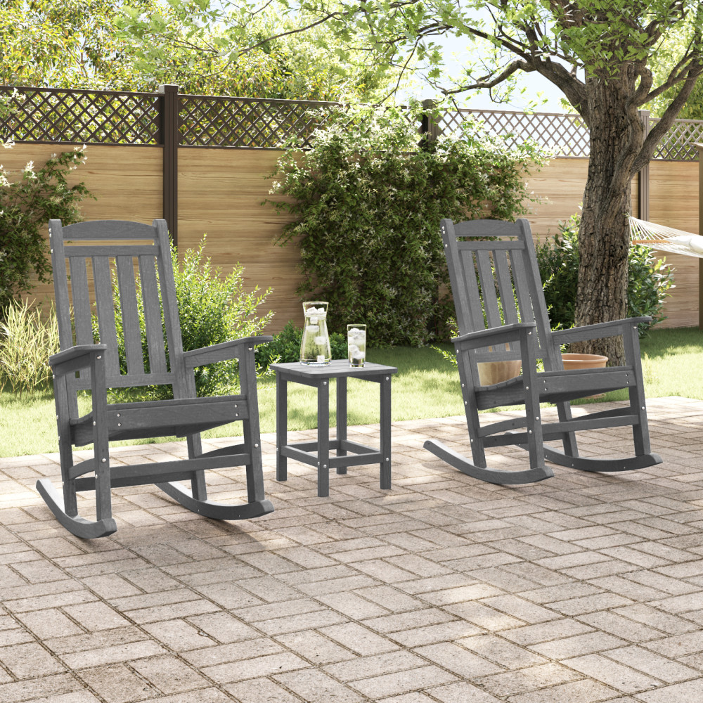 Produktbild för Gungstol 3 pcs Ljusgrå polyeten