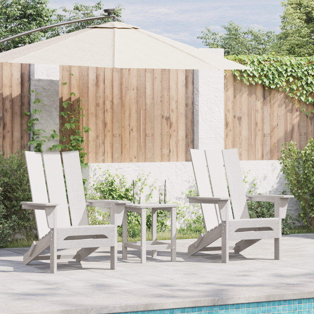 Produktbild för Trädgård Stol 2 pcs Vit 80,5 x 74,5 x 92 cm polyeten