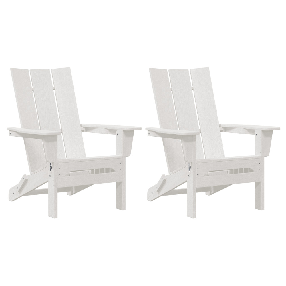 Produktbild för Trädgård Stol 2 pcs Vit 80,5 x 74,5 x 92 cm polyeten