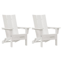 Produktbild för Trädgård Stol 2 pcs Vit 80,5 x 74,5 x 92 cm polyeten