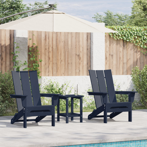 vidaXL Trädgård Stol 2 pcs Marinblå 80,5 x 74,5 x 92 cm polyeten