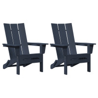 Produktbild för Trädgård Stol 2 pcs Marinblå 80,5 x 74,5 x 92 cm polyeten