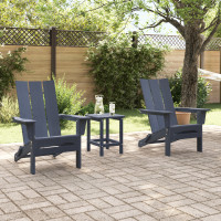 Produktbild för Trädgård Stol 2 pcs Marinblå 80,5 x 74,5 x 92 cm polyeten