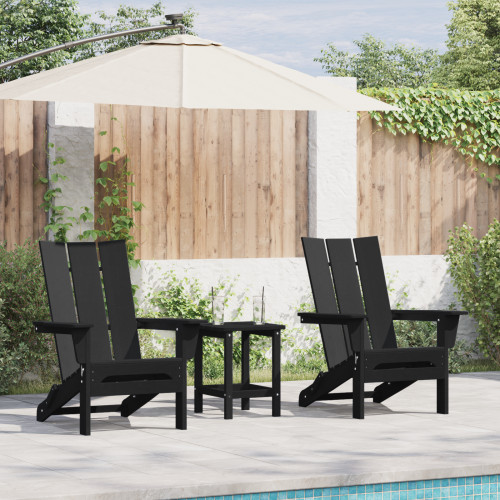 vidaXL Trädgård Stol 2 pcs Svart 80,5 x 74,5 x 92 cm polyeten