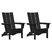 Produktbild för Trädgård Stol 2 pcs Svart 80,5 x 74,5 x 92 cm polyeten