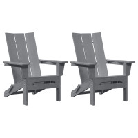 Produktbild för Trädgård Stol 2 pcs Ljusgrå 80,5 x 74,5 x 92 cm polyeten