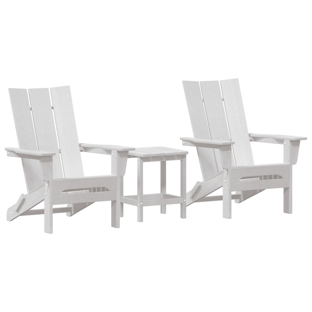 Produktbild för Trädgård Stol 3 pcs Vit 80,5 x 74,5 x 92 cm polyeten