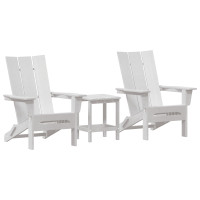 Produktbild för Trädgård Stol 3 pcs Vit 80,5 x 74,5 x 92 cm polyeten