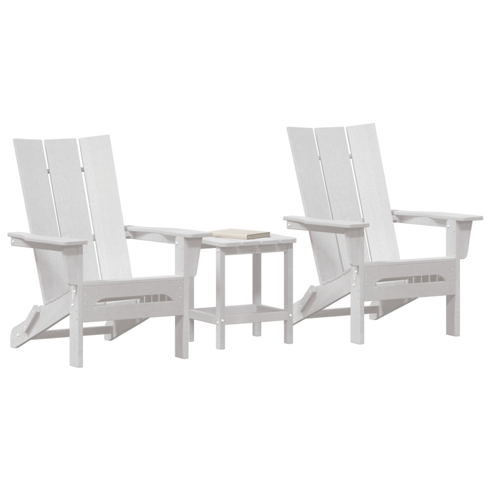 Produktbild för Trädgård Stol 3 pcs Vit 80,5 x 74,5 x 92 cm polyeten